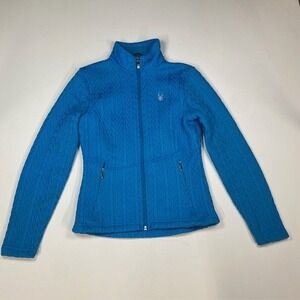 Spyder Core‎ Sweater Women's Blue Full Zip Fleece Jacket Activewear Size S